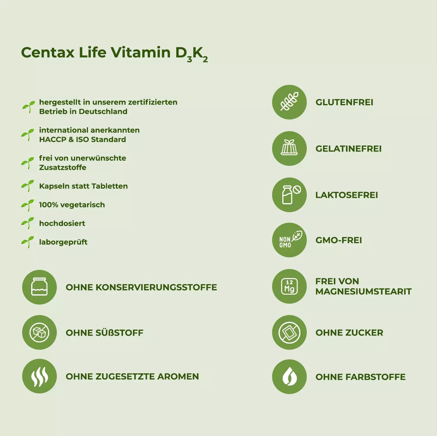 Vitamin D3 + K2 (180 Vegetarische Tabletten) - Centax Life